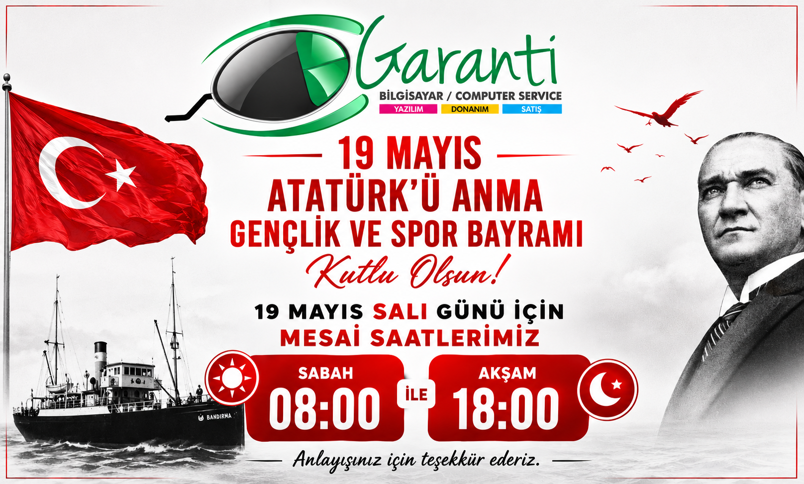 19 Mayıs 2026 Mesai Saatlerimiz